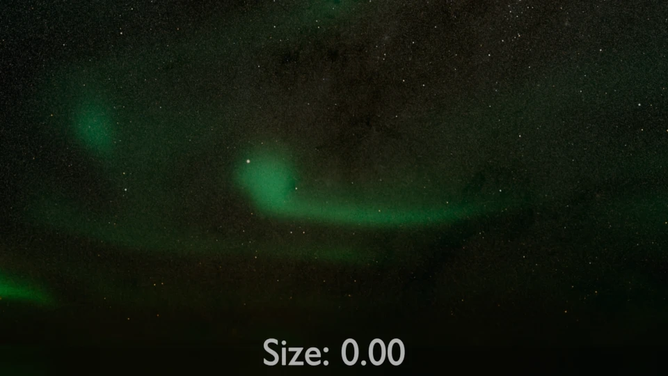 Animated comparison of the size setting